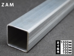 鉄　ZAM四角パイプ　高耐食性メッキ四角鋼管　各品形状の(1000～100mm)各定寸長での販売